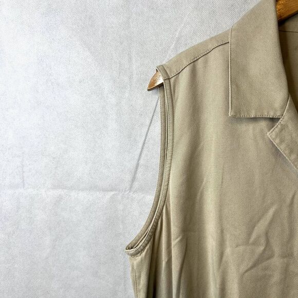 Liz Claiborne Woman Sleeveless Button Front Khaki Maxi Dress Plus Size 16W - Picture 10 of 11